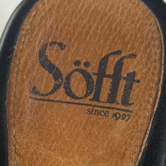 Sofft Open Toe Sandals Womens Black 10 M Leather Heeled Ankle Buckle - Picture 9 of 10